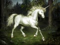Graceful unicorn in the forest