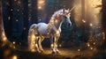 Graceful Unicorn in Golden Light Royalty Free Stock Photo