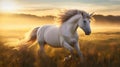 Graceful Unicorn in Golden Light Royalty Free Stock Photo