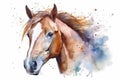 Watercolor Aquarelle Painting of a Horse Graceful Artwork Generative AI