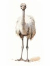 Graceful Watercolor Portrayal of an Ostrich AI Generated