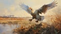 Graceful White Chicken: A Bold Cryengine-inspired Painting