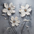 Graceful White Flower Wall Art With Realistic Forms And Pastoral Charm Royalty Free Stock Photo