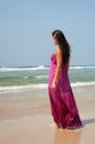 Graceful woman in long dress Royalty Free Stock Photo