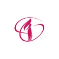 Graceful woman silhouette logotype. vector pink logo isolated on white Royalty Free Stock Photo