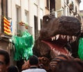 Gracia Festival Decorations in Barcelona Royalty Free Stock Photo