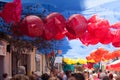 Gracia Festival Decorations. Barcelona Royalty Free Stock Photo