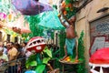 Gracia Festival Decorations in Barcelona Royalty Free Stock Photo