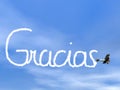 Gracias, spanish thank you message, from biplan