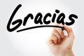 Gracias thank you in spanish text