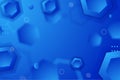 Hexagonal Blue abstract monochromatic background