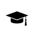 Grad cap silhouette icon