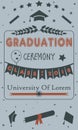 Grad of Class 2018 with mustache, graduation cap and stars. Retro Style Collection