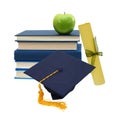Grad hat and diploma Royalty Free Stock Photo