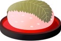 Gradation Bean paste rice cake wrapped in a cherry leaf