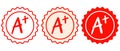grade A plus sign, grading sign of students in the educational system