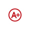 A+ grade icon for success study,tex graphic