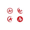 A+ grade icon for success study,tex graphic