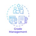 Grade management blue gradient concept icon Royalty Free Stock Photo