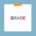 grade post it on white Royalty Free Stock Photo