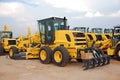 Grader Construction Equipment Yard Royalty Free Stock Photo