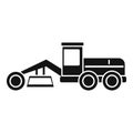 Grader machine building icon, simple style