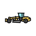 grader machine construction vehicle color icon vector illustration