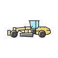 grader machine construction vehicle color icon vector illustration