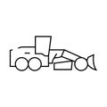 grader machine construction vehicle line icon vector illustration