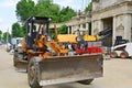Grader on road construction site Royalty Free Stock Photo