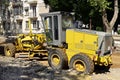 Grader on road construction site Royalty Free Stock Photo