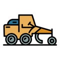 Grader machine utility icon color outline vector Royalty Free Stock Photo