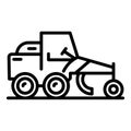 Grader machine utility icon, outline style