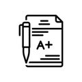 Black line icon for Grades, editable and exam