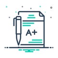 Mix icon for Grades, editable and exam