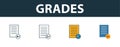 Grades icon set. Four elements in diferent styles from school icons collection. Creative grades icons filled, outline, colored and