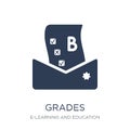 Grades icon. Trendy flat vector Grades icon on white background