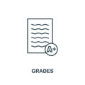 Grades outline icon. Creative design from school icon collection. Premium grades outline icon. For web design, apps, software and