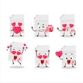 Grades paper cartoon character with love cute emoticon