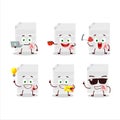 Grades paper cartoon character with various types of business emoticons