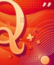 Modern abstract graphic composition with bright color