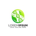 Gradient Abstract Genetics Leaf Logo Design Template