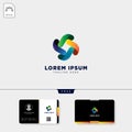 gradient abstract logo template and free business card design Royalty Free Stock Photo