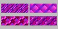 Gradient abstract rectangle pattern banner template set Royalty Free Stock Photo