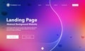 Gradient abstract wave background. Landing Page. Template for websites with bubble. Modern design. Digital track equalizer. Blue