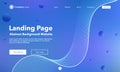 Gradient abstract wave background. Landing Page. Template for websites with bubble. Modern design. Digital track equalizer. Blue