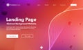 Gradient abstract wave background. Landing Page. Template for websites with bubble. Modern design. Digital track equalizer. Pink