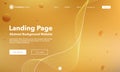 Gradient abstract wave background. Landing Page. Template for websites with bubble. Modern design. Digital track equalizer. Yellow