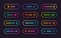 Gradient action buttons. Flat web submit form, modern transition sign, game navigation ui design element. Vector Royalty Free Stock Photo