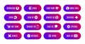 Gradient action buttons. Submit message, continue, contact us. Game navigation ui design. Vector gradient Royalty Free Stock Photo